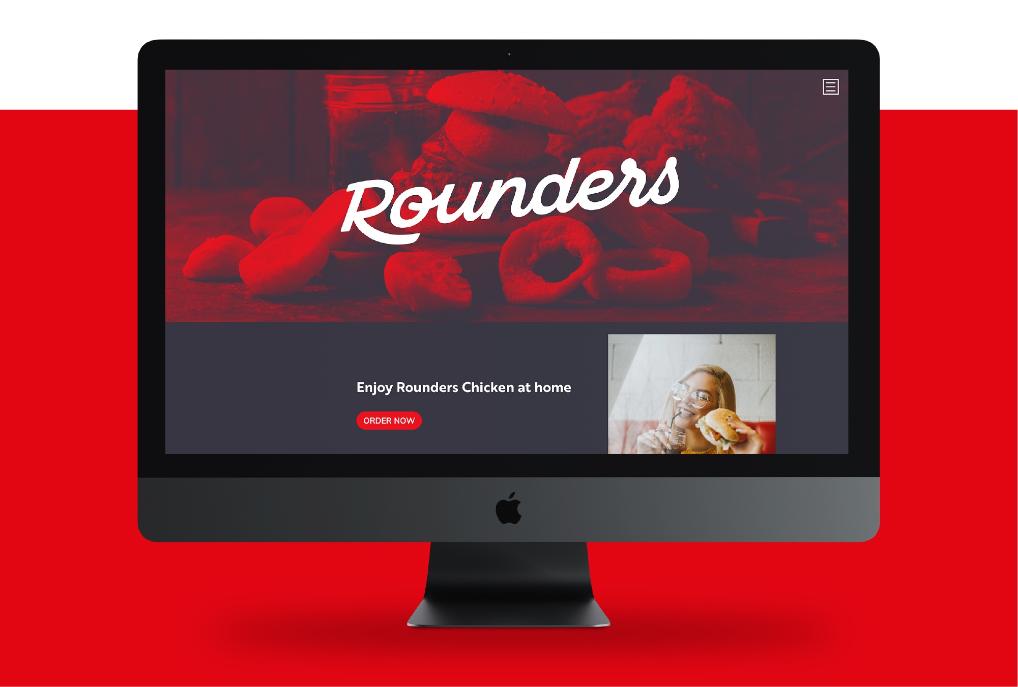 Rounders Chicken branding and website mockup