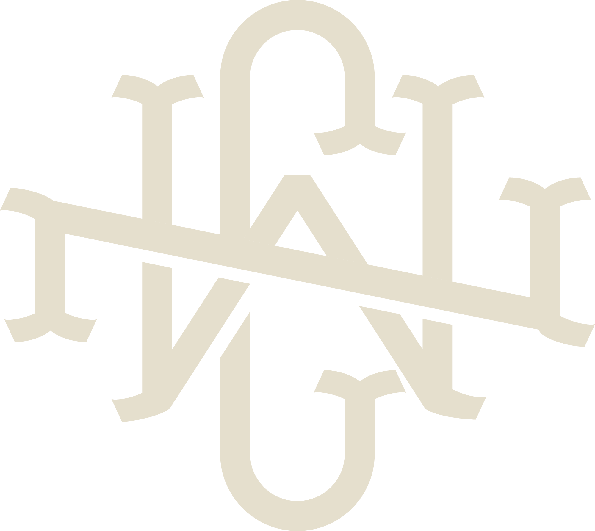 NWC Monogram in a flared serif style