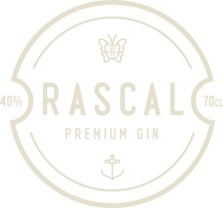 Rascal Gin logo and bottle label