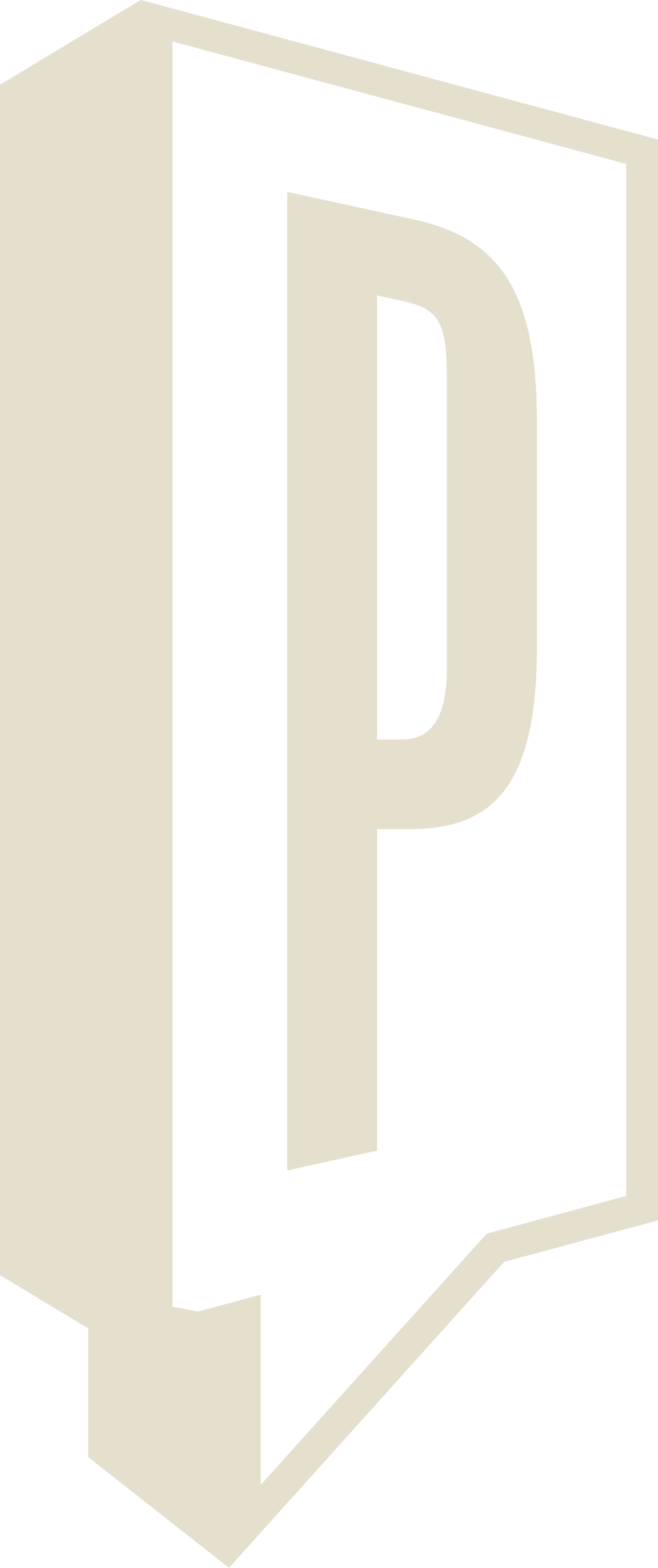 Perspective P logo. A logo with a 3D perspective speech bubble.