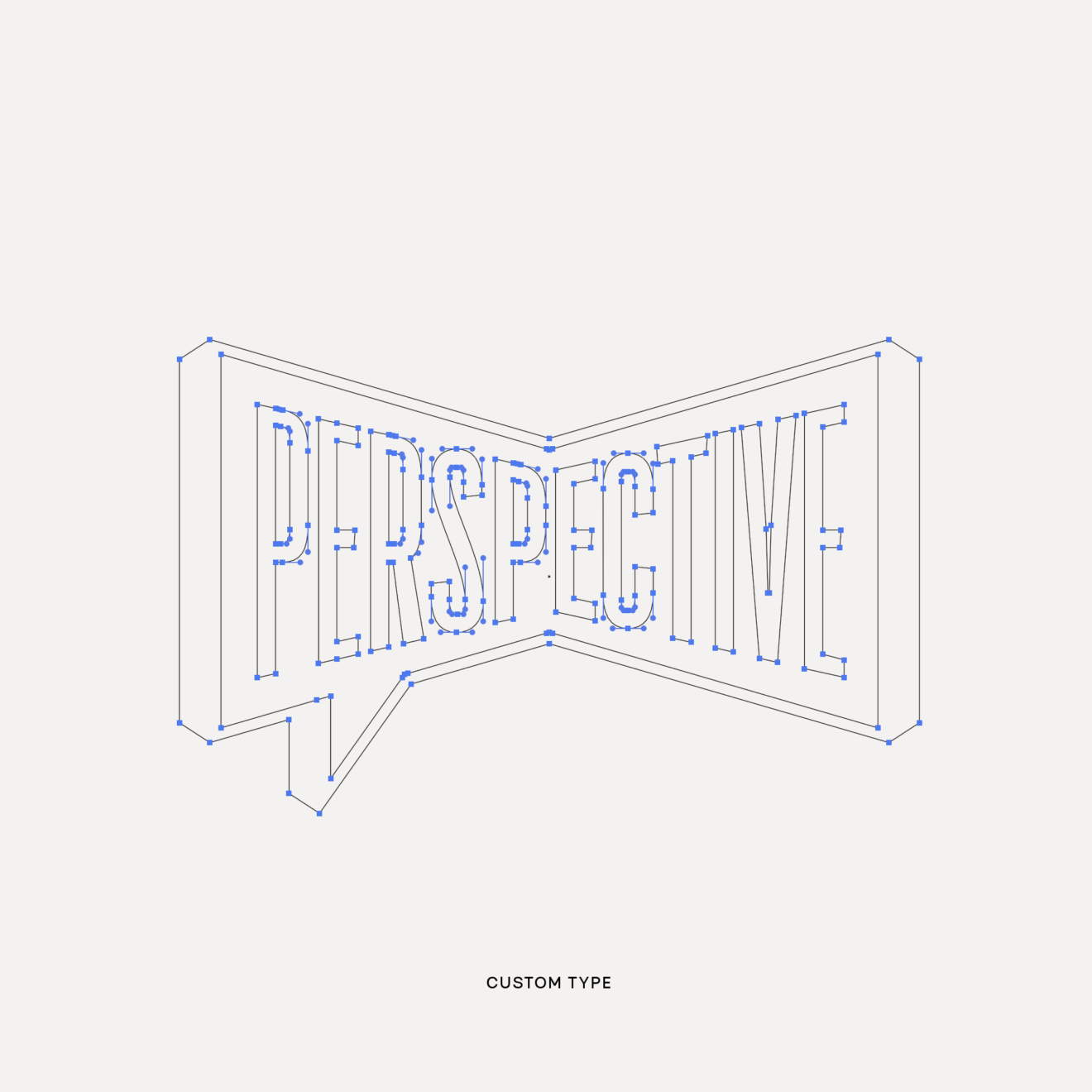 Perspective logo. Vector outlines showing the structure of the custom logotype